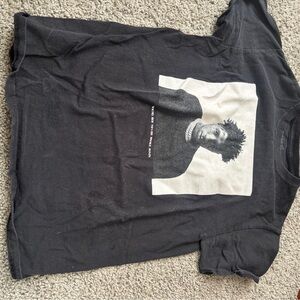 H&M Black Graphic Tee with Portrait